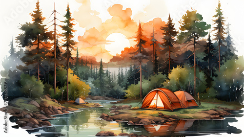 Camp Out Watercolor