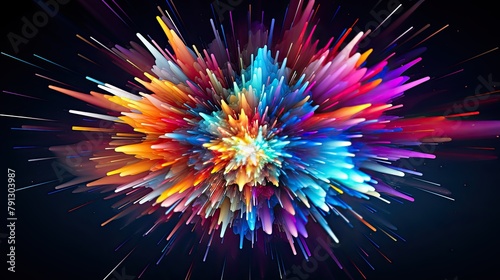 A vivid depiction of the internets rapid growth, represented as an abstract digital explosion.