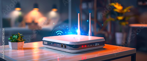 High-Speed 5G Router for Secure Home Networks, Next-Gen Online Communication - Modern Bandwidth Router Banner