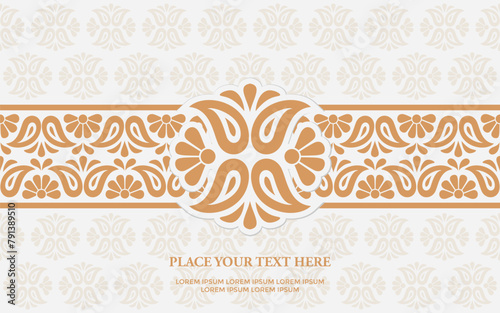 Batik Vintage floral greeting card vector