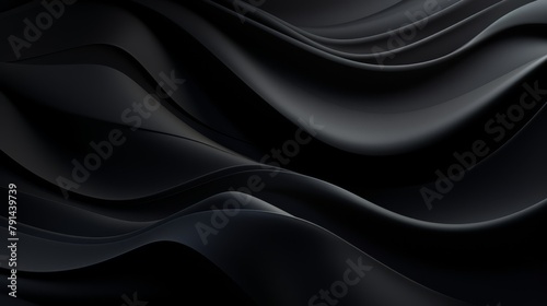 3D dark simple folding waves, minimalist technology backdrop