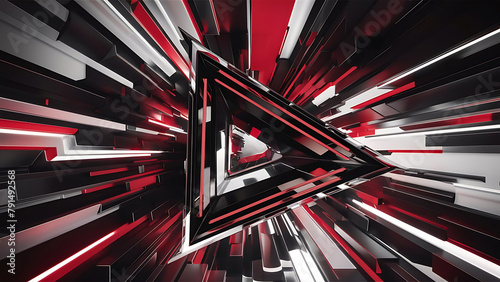 An eye-catching, cinematic image featuring a stunning abstract geometric presentation. Generative AI