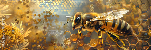Detailed Illustration and Informative Facts about the Queen Bee in Her Natural Habitat