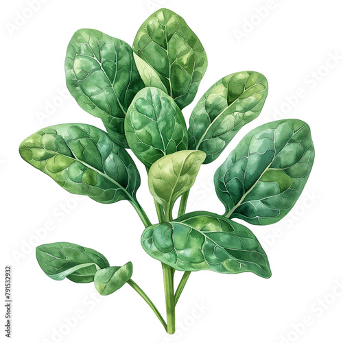 Spinach, Spinacia oleracea, Food Illustration