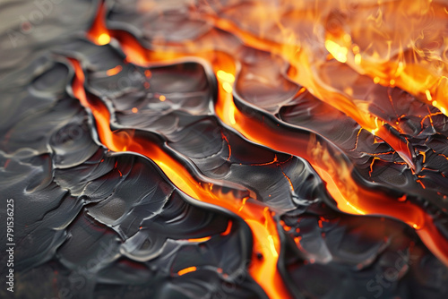 A close-up shot of a realistic fire icon, highlighting the intricate patterns and mesmerizing glow of the flames, creating a captivating visual experience on a clean background.