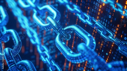 Blockchain and Encryption, Illustrating the connection to encryption and blockchain technology, instilling trust and security in the digital world