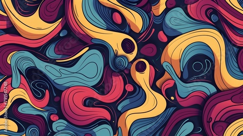 Unleashing Creativity A Colorful Abstract Doodle Design Pattern Generative ai