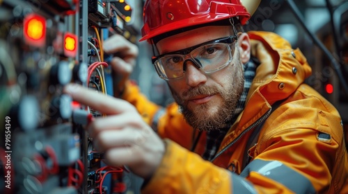 Focused view on an engineer testing a new microchip with a multimeter