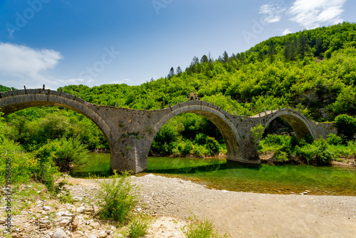 Zagorohoria stone bridge, Greece. Plakidas arch bridge 