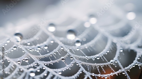 Water droplets on a spider web 
