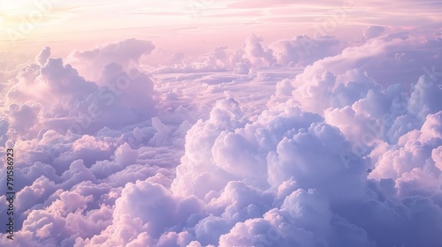 Soft pastel-hued clouds in a dreamy sky AI generated illustration