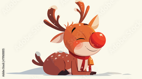 Illustration of a happy cartoon Christmas red nose