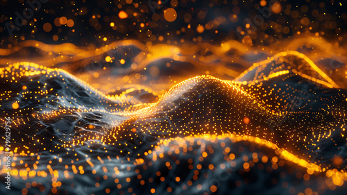 Hypnotic 3D Neon Swirls: High-Res Waves on Dark Background
