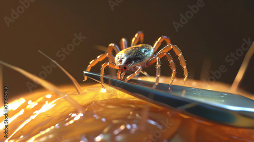 3d rendered illustration of a tick being removed ..