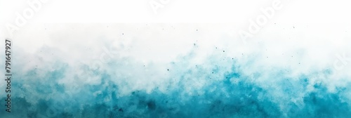 A minimalist and serene abstract image of blue watercolor splashes forming a cloud-like shape against a clean white background