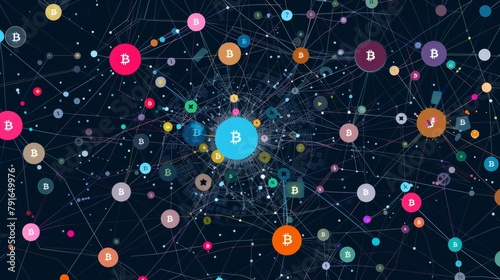 A network diagram visualizing the connections between major cryptocurrency markets and financial centers