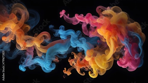 Multicolored liquid, melting abstract style, isolated plain background.