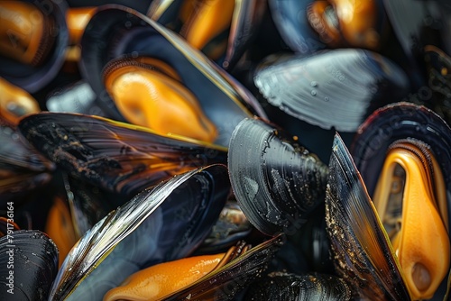 fresh and plump mussels from an aquaculture farm