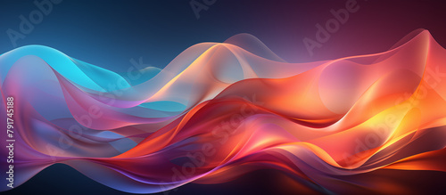 Colorful abstract background with glowing lines and waves