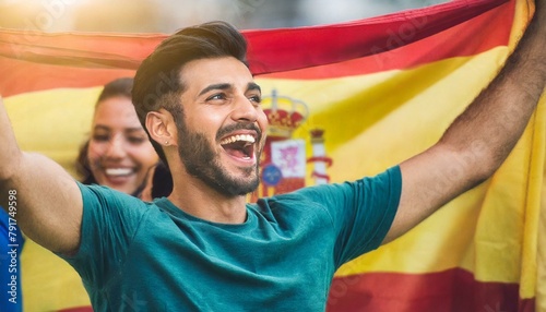 Sport Fussball Fan mit Flagge