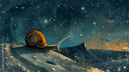 A Snails Journey to the Moon A Tale of Dreams and Perseverance in D