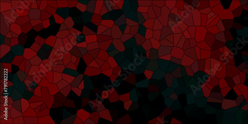 Abstract Seamless Multicolor Broken Stained-Glass Geometric Retro Tiles Pattern and Quartz Crystal Voronoi Diagram Background for Website, Fabric Printing, Brochures, Luxury/Premium Packaging