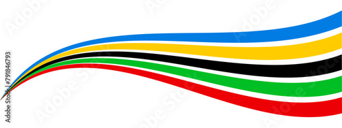 Colored olympic games rainbow wave isolated - vector