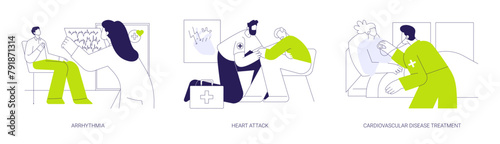 Cardiovascular disease abstract concept vector illustrations.