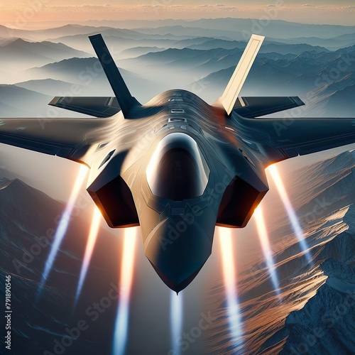 A flying jet of the type F-35