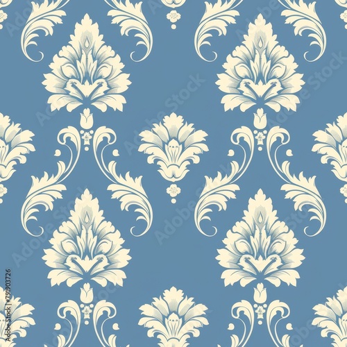 Seamless floral damask pattern. Fabric Pattern.