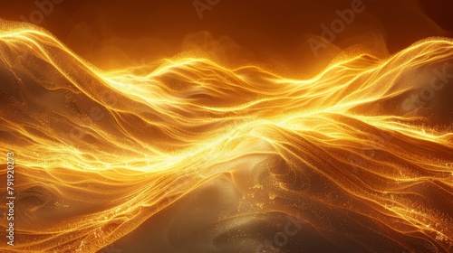 A painting of a wave with a golden color. abstract background