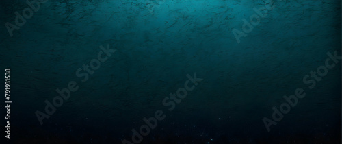 Mysterious ocean depths with particles floating and distant light, conveying solitude and depth of sea