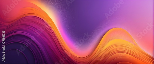 This image displays smooth wavy patterns with a blend of purple, orange, and yellow hues, simulating motion