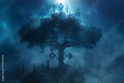 Mystical Depiction of the Qliphothic Tree: The Shadow Side of Kabbalistic Divinity