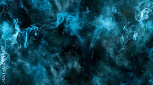  A blue-black backdrop featuring dense smoke emerging from its uppermost portion