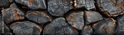 A detailed 3D image of firewood, emphasizing the cracks and readiness for burning