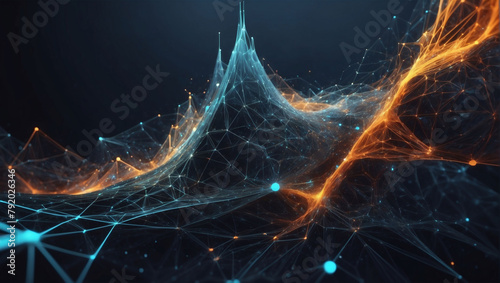 Cutting-edge abstract digital environment designed for delving into the realms of technological advancements, neural networks, and AI implementations.