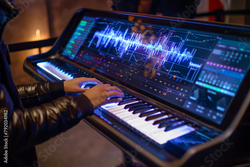 A music service advertising with a built-in keyboard, allowing people to create their own tunes
