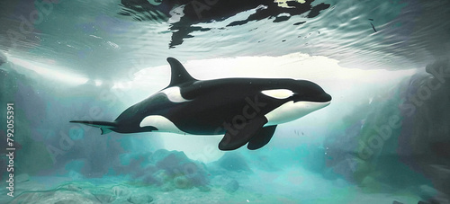 Wonderful photo of an orca underwater 