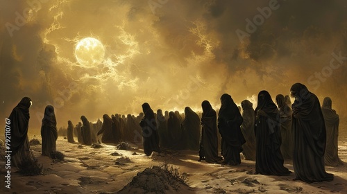 A group of pilgrims Mourning for imam Hussein.