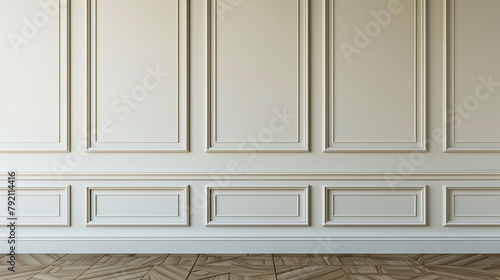 home design detail element wooden floor and wall moulding finishing