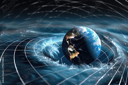 Gravitational theory, gravitational wave on planet Earth, physical and technological basis, design with gravity grid, sphere, distortion lines and curved space-time.