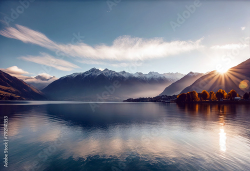 'Zeland Scenery sunrise Lake Beutiful Wakatipu New Queentown New Queenstown Background Water Sky Travel Nature Landscape Light Snow Clouds Beauty Mountain Blue Wallpaper Sunset Holiday Beautiful Ski'