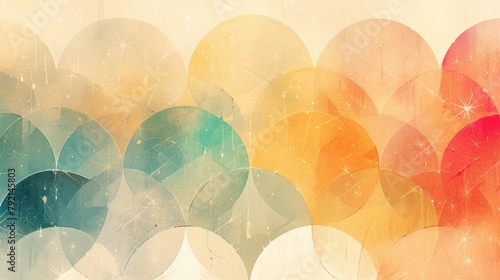 Background with a textured design featuring colorful circle patterns