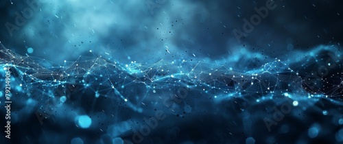 Blue Abstract Background With Blurry Lights