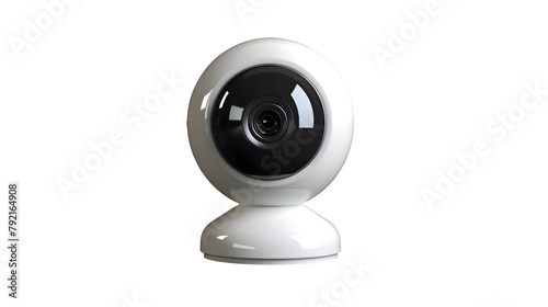 d icon of generic gaming or streaming webcam in white, isolated on a white background.