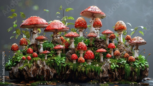 mushrooms plant 3d model