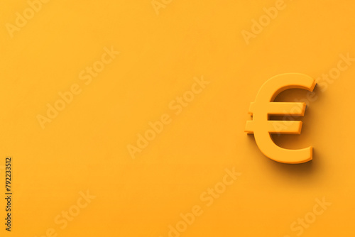 Yellow background with text space and a 3D euro symbol