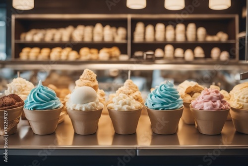 'italian gelato gelatto ice cream splay shop beautiful classic colourful dairy decorated display europa european fine fruit fruity epicure italy sweet traditional mixed selection many different range'
