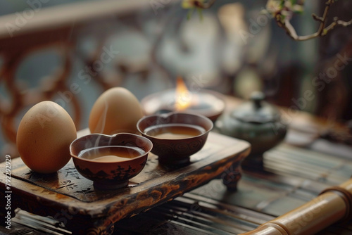 Chinese Tea Eggs spiced aroma ancient teahouse ambiance